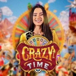Official Live Casino logo: Crazy Time by Evolution at Bruce Bet Casino